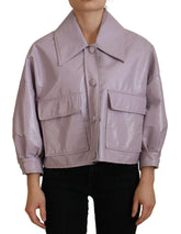 Dolce & Gabbana Purple Cotton Button Down Cropped Jacket -   -  Dolce & Gabbana.
